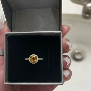 Citrine, 14K gold Diamond Ring
